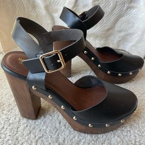 Mossimo Supply Co Chunky Black Wooden Heels